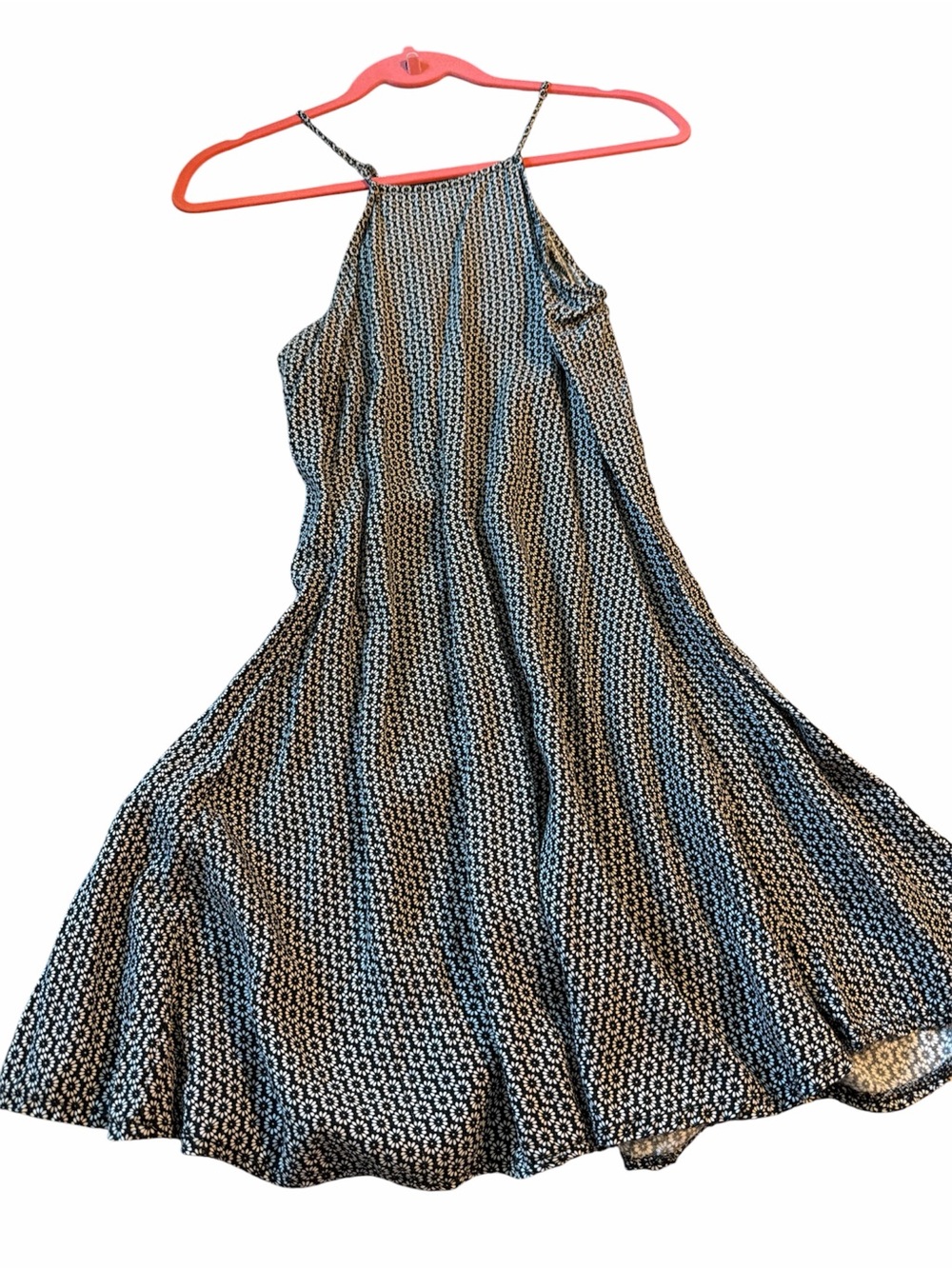 Brandy Melville Black & White Circular Print Halter Maxi Dress